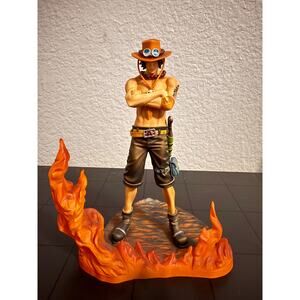 One Piece Portgas D. Ace Figure with Fire Base 8”
